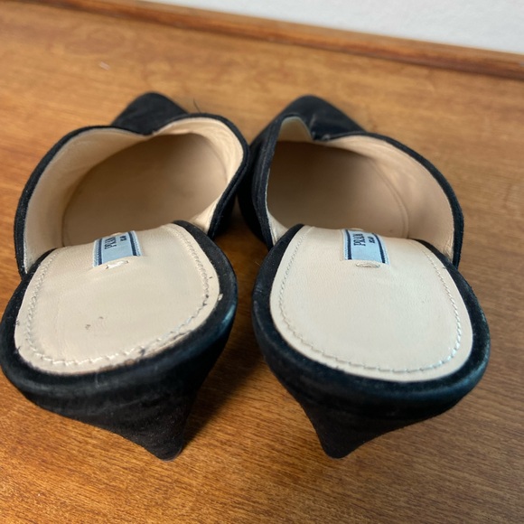 Prada Black Suede Mules Size 39 - Picture 7 of 14